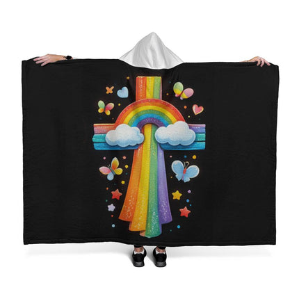 Favored Cross Hooded Sherpa Blanket – Christian Gift for Teens & Adults