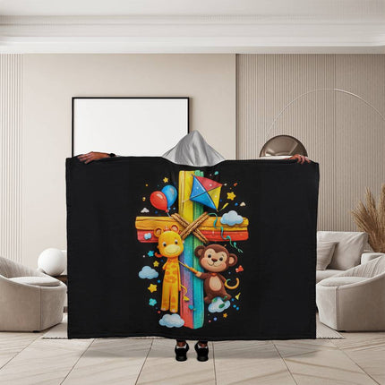 Favored Cross Hooded Sherpa Blanket – Christian Gift for Teens & Adults