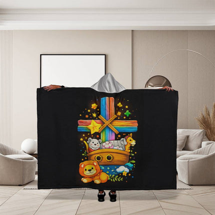 Favored Cross Hooded Sherpa Blanket – Christian Gift for Teens & Adults