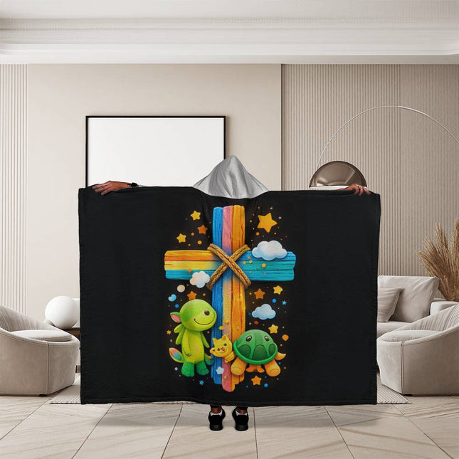 Rainbow Cross Turtle | Christian Sherpa | Gift for Kids