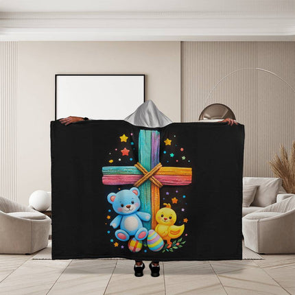 Favored Cross Hooded Sherpa Blanket – Christian Gift for Teens & Adults