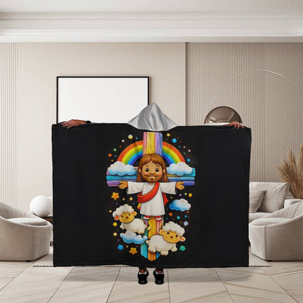 Favored Cross Hooded Sherpa Blanket – Christian Gift for Teens & Adults