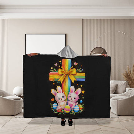 Favored Cross Hooded Sherpa Blanket – Christian Gift for Teens & Adults
