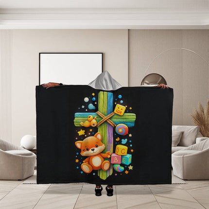Favored Cross Hooded Sherpa Blanket – Christian Gift for Teens & Adults