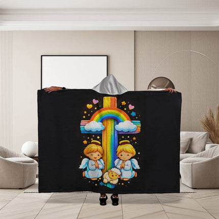 Favored Cross Hooded Sherpa Blanket – Christian Gift for Teens & Adults