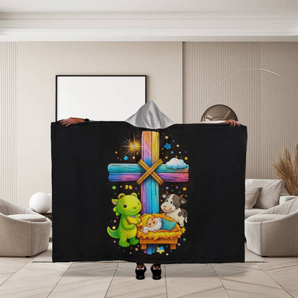 Favored Cross Hooded Sherpa Blanket – Christian Gift for Teens & Adults