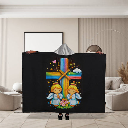 Favored Cross Hooded Sherpa Blanket – Christian Gift for Teens & Adults