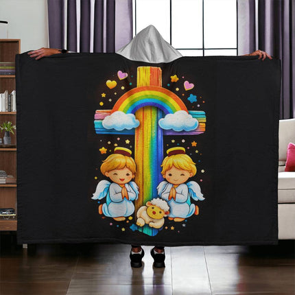 Favored Cross Hooded Sherpa Blanket – Christian Gift for Teens & Adults