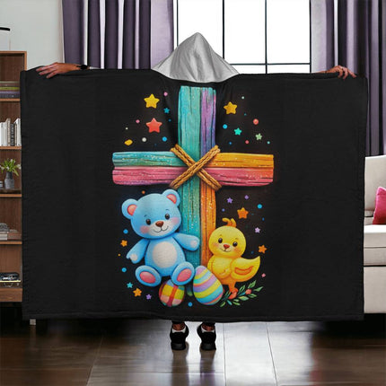 Favored Cross Hooded Sherpa Blanket – Christian Gift for Teens & Adults