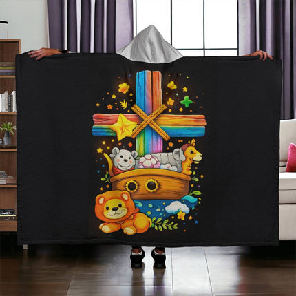 Favored Cross Hooded Sherpa Blanket – Christian Gift for Teens & Adults