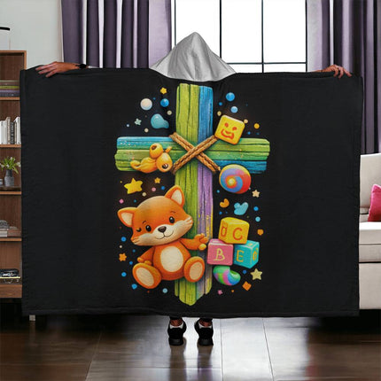 Favored Cross Hooded Sherpa Blanket – Christian Gift for Teens & Adults
