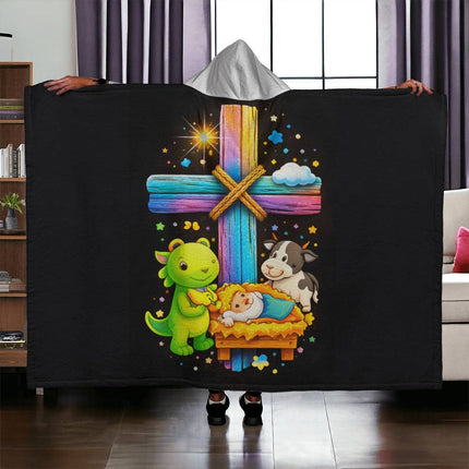 Favored Cross Hooded Sherpa Blanket – Christian Gift for Teens & Adults