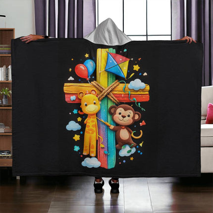 Favored Cross Hooded Sherpa Blanket – Christian Gift for Teens & Adults