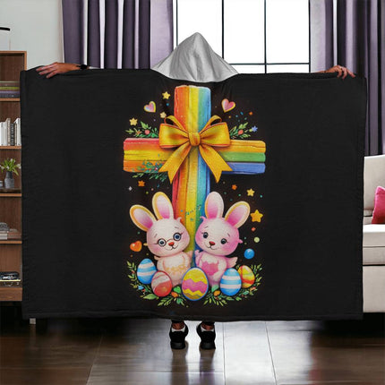 Favored Cross Hooded Sherpa Blanket – Christian Gift for Teens & Adults