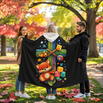 Favored Cross Hooded Sherpa Blanket – Christian Gift for Teens & Adults