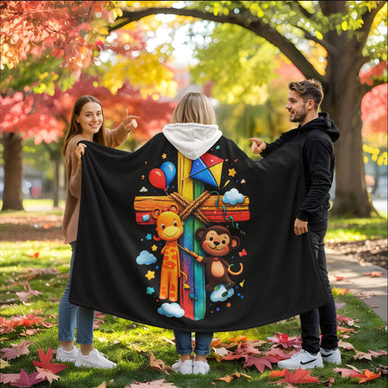 Favored Cross Hooded Sherpa Blanket – Christian Gift for Teens & Adults