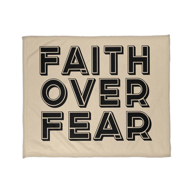 Faith Over Fear Fleece Blanket | Cozy Christian Throw Blanket