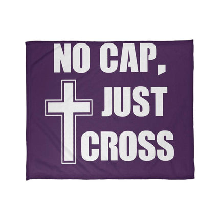 No Cap Just Cross Fleece Blanket | Cozy Christian Throw Blanket