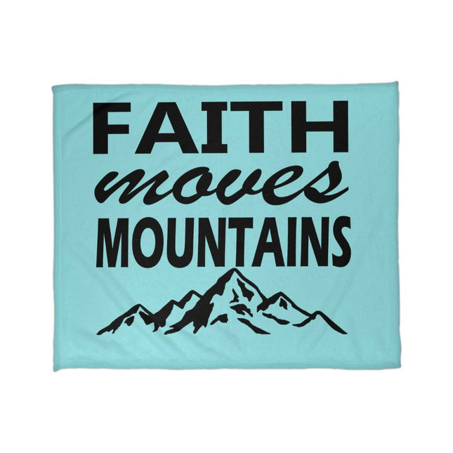 Faith Moves Mountains Fleece Blanket | Christian Mountain Throw