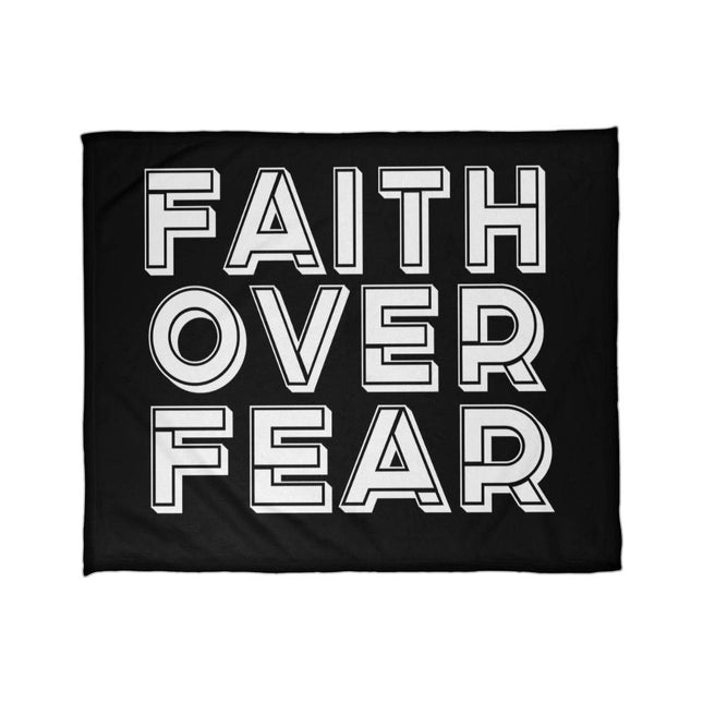 FAITH OVER FEAR Soft Throw Blanket | Black