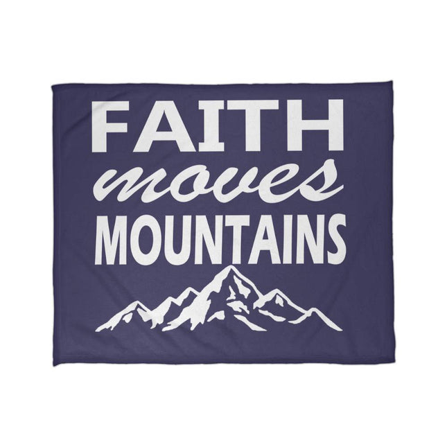 Faith Moves Mountains Fleece Blanket | Cozy Christian Mountain Throw
