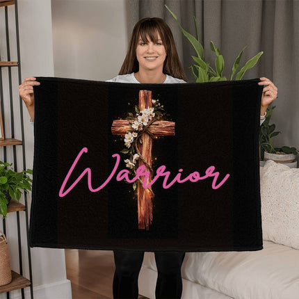Inspiring Heart Cross Coral Fleece Blanket – Christian Gift for Women