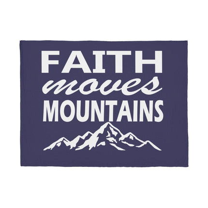 Faith Moves Mountains Fleece Blanket | Cozy Christian Mountain Throw