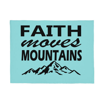 Faith Moves Mountains Fleece Blanket | Christian Mountain Throw