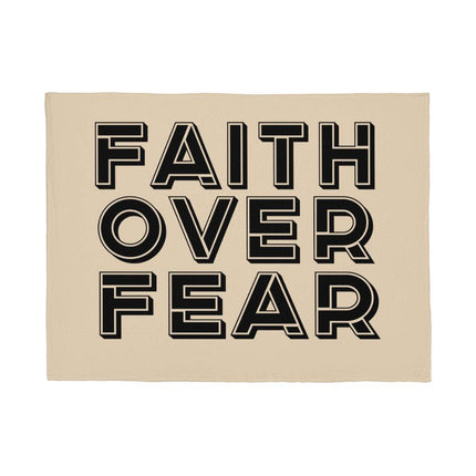 Faith Over Fear Fleece Blanket | Cozy Christian Throw Blanket