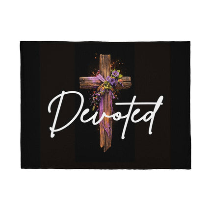 Inspiring Heart Cross Coral Fleece Blanket – Christian Gift for Women