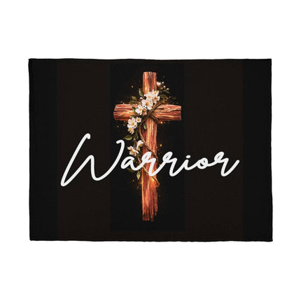 Inspiring Heart Cross Coral Fleece Blanket – Christian Gift for Women