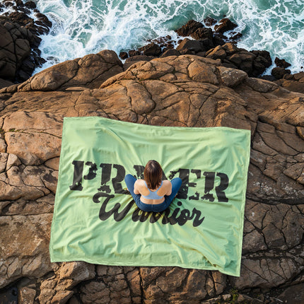 Prayer Warrior Fleece Blanket | Cozy Christian Encouragement Throw