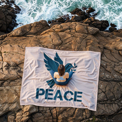 Peace Dove Fleece Blanket | Christian Comfort Throw Blanket