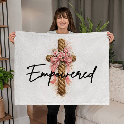 Courageous Coral Fleece & Mink Blanket – Christian Gift for Women