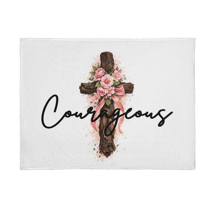 Courageous Coral Fleece & Mink Blanket – Christian Gift for Women