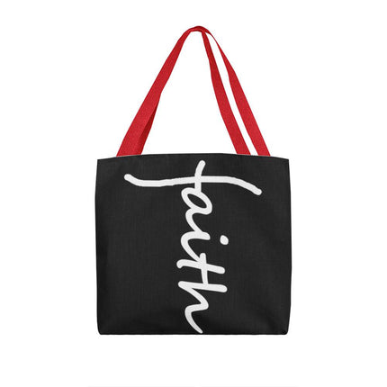 Faith Tote Bag | Black Christian Tote for Church, Gifts & Everyday