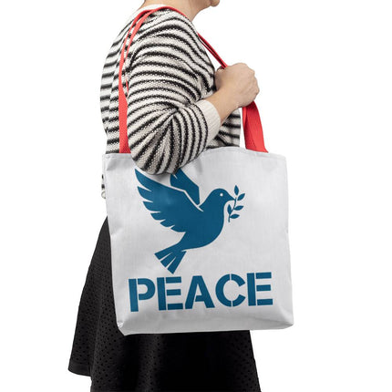 Peace Dove Classic Tote Bag | White & Blue | Christian Everyday Tote