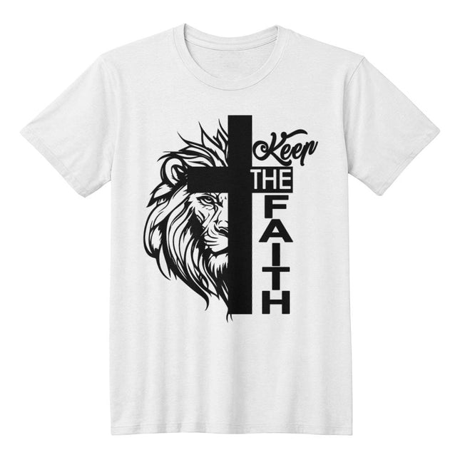 Keep The Faith Lion Cross | Christian Tee | Gift for Her