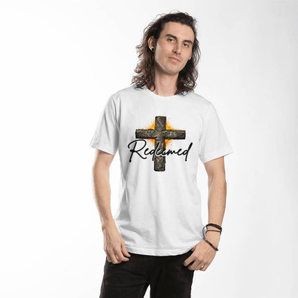 Christian T-Shirt for Men | Redeemed Cross Faith Tee (Unisex)