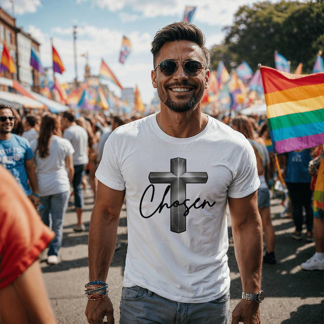 Christian T-Shirt for Men | Chosen Cross Faith Tee (Unisex)
