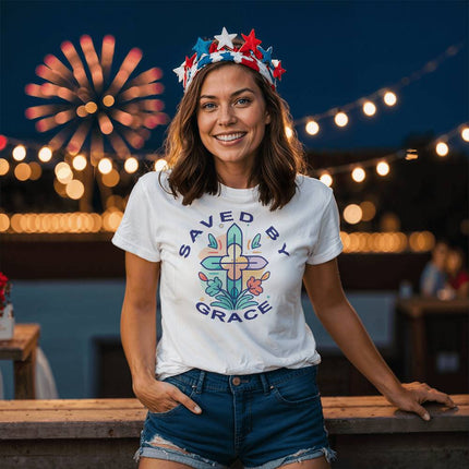 Modern Christian t-shirt with Faith design — "She's got faith" — a faith-forward gift for women
