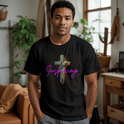 Inspiring Heart Cross Unisex Jersey Tee – Christian Gift for Women