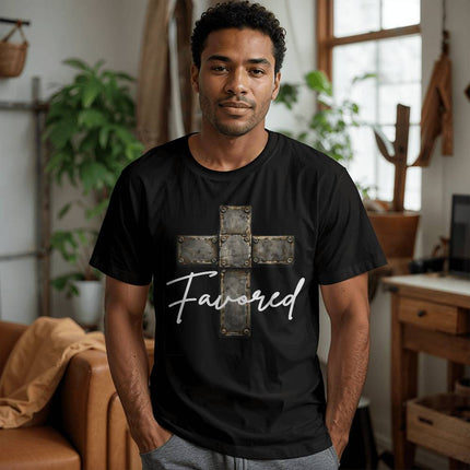 Favored Cross T-Shirt – Christian Gift for Men