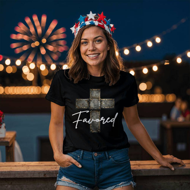 Favored Cross T-Shirt – Christian Gift for Men