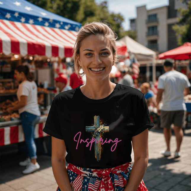 Inspiring Heart Cross Unisex Jersey Tee – Christian Gift for Women