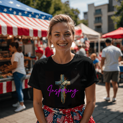 Inspiring Heart Cross Unisex Jersey Tee – Christian Gift for Women