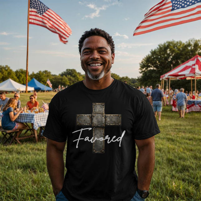 Favored Cross T-Shirt – Christian Gift for Men