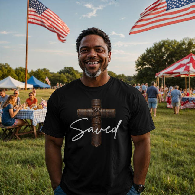 Saved Cross T-Shirt – Christian Gift for Men