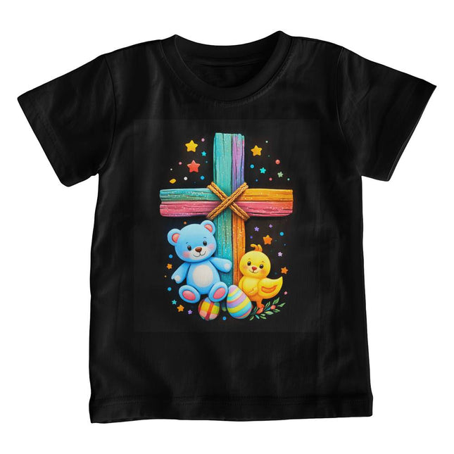 Jesus & Lambs Rainbow Cross Youth T-Shirt – Christian Gift for Kids