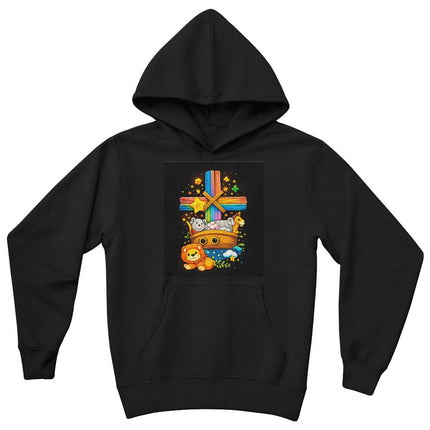 Noah's Ark Rainbow Cross Youth Hoodie – Christian Gift for Kids